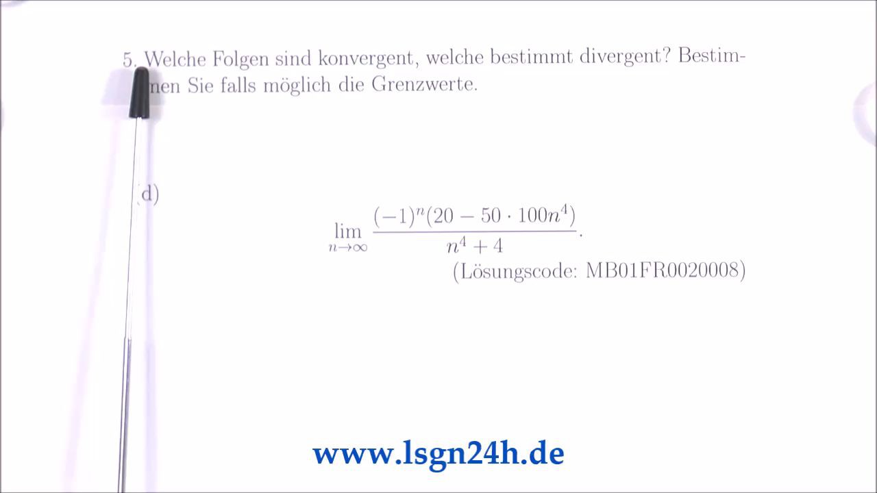 Konvergenz von Zahlenfolgen: Grenzwertberechnung 4 von 4