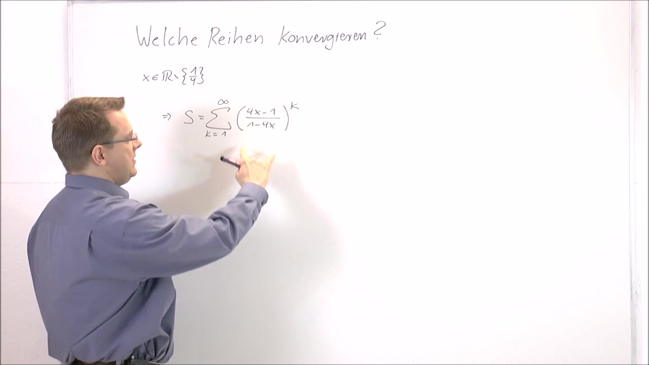 Konvergiert die Reihe über $\left(\frac{4x-1}{1-4x}\right)^k$?