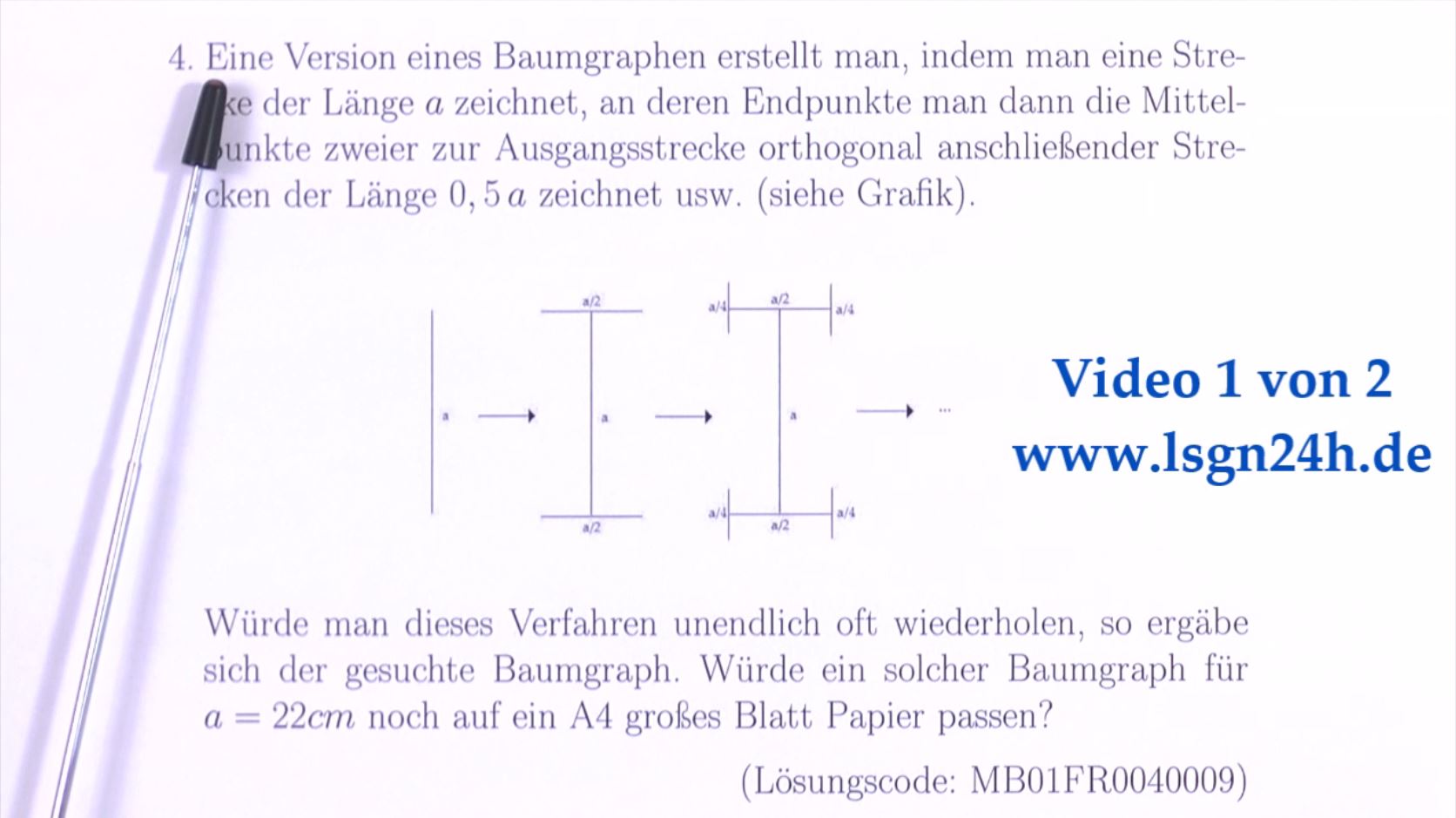 Passt der Baumgraph auf ein DIN A4 Blatt? (1 von 2)