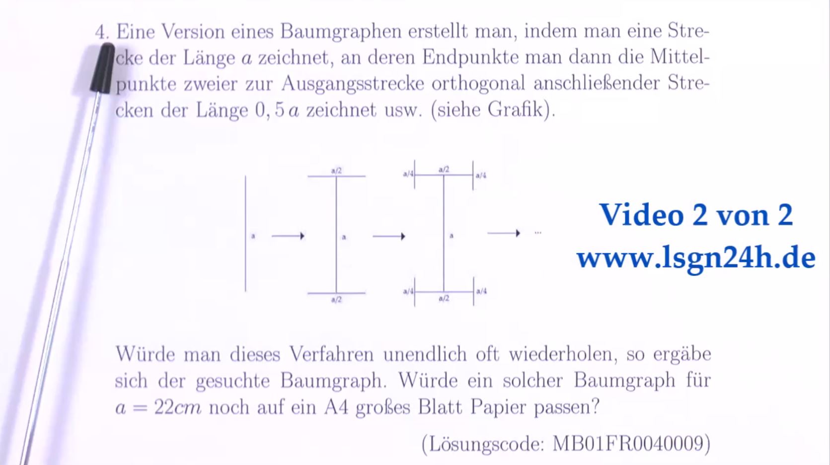 Passt der Baumgraph auf ein DIN A4 Blatt?  (2 von 2)