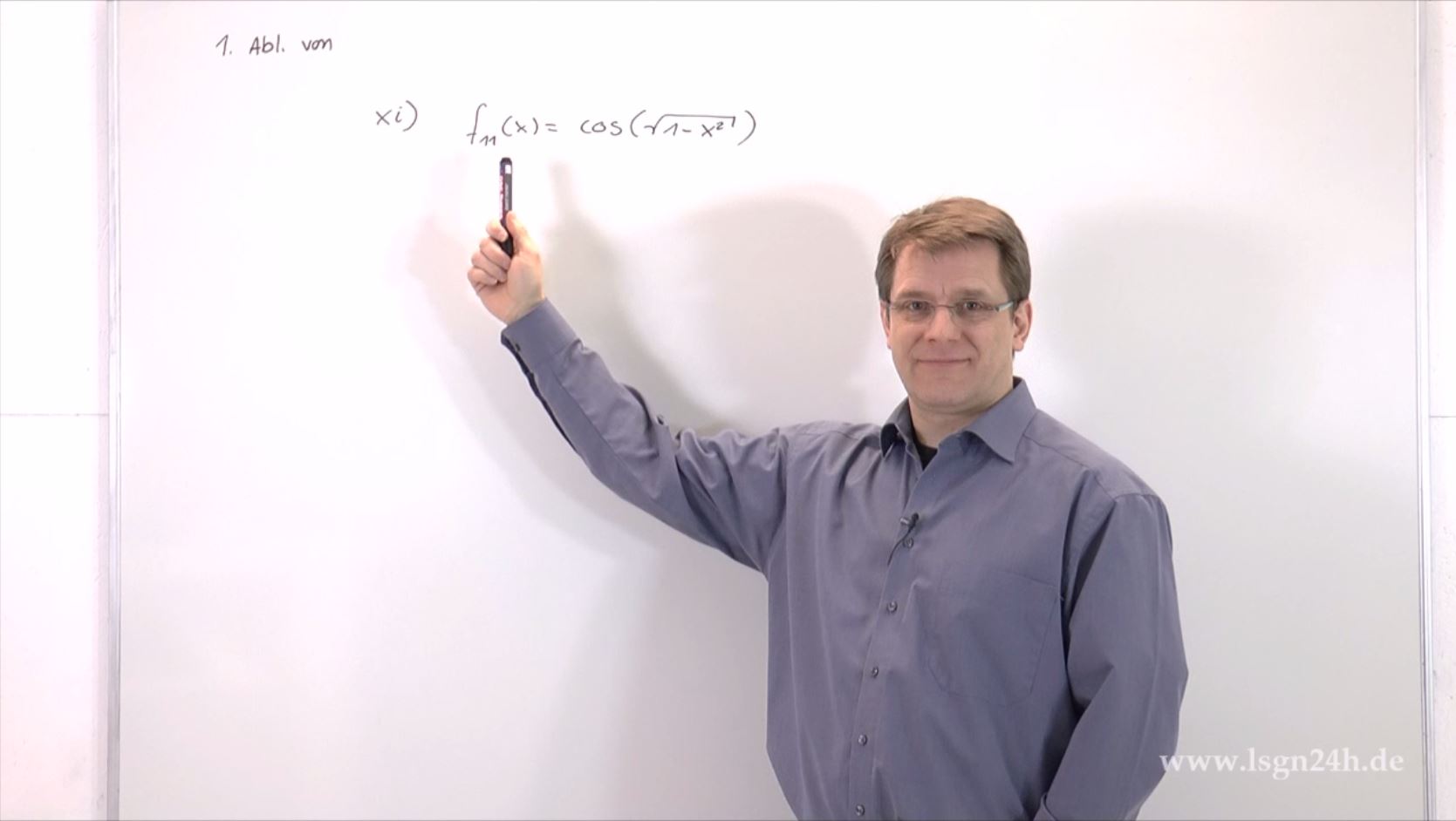 Die erste Ableitung von $\cos(\sqrt{1-x^2})$