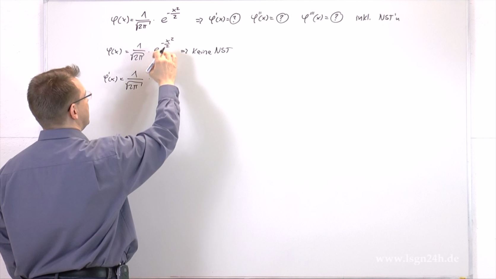 Erste bis dritte Ableitung einer Exponentialfunktion