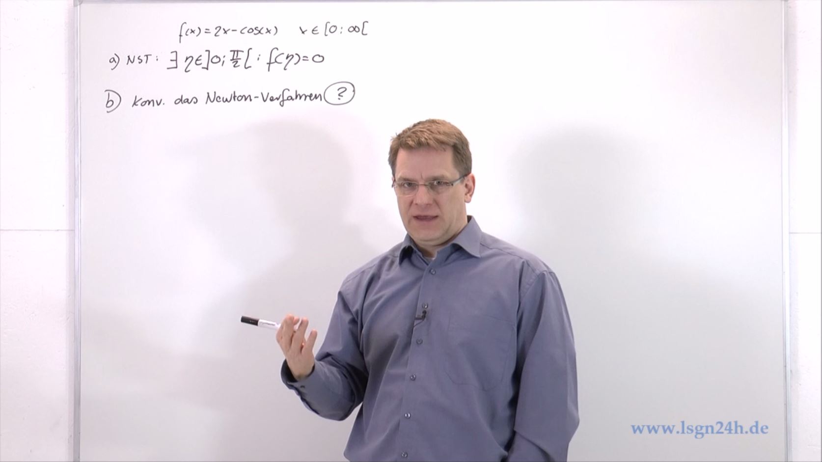 Die Nullstelle von $f(x)=2x-\cos(x)$: Vorbereitung