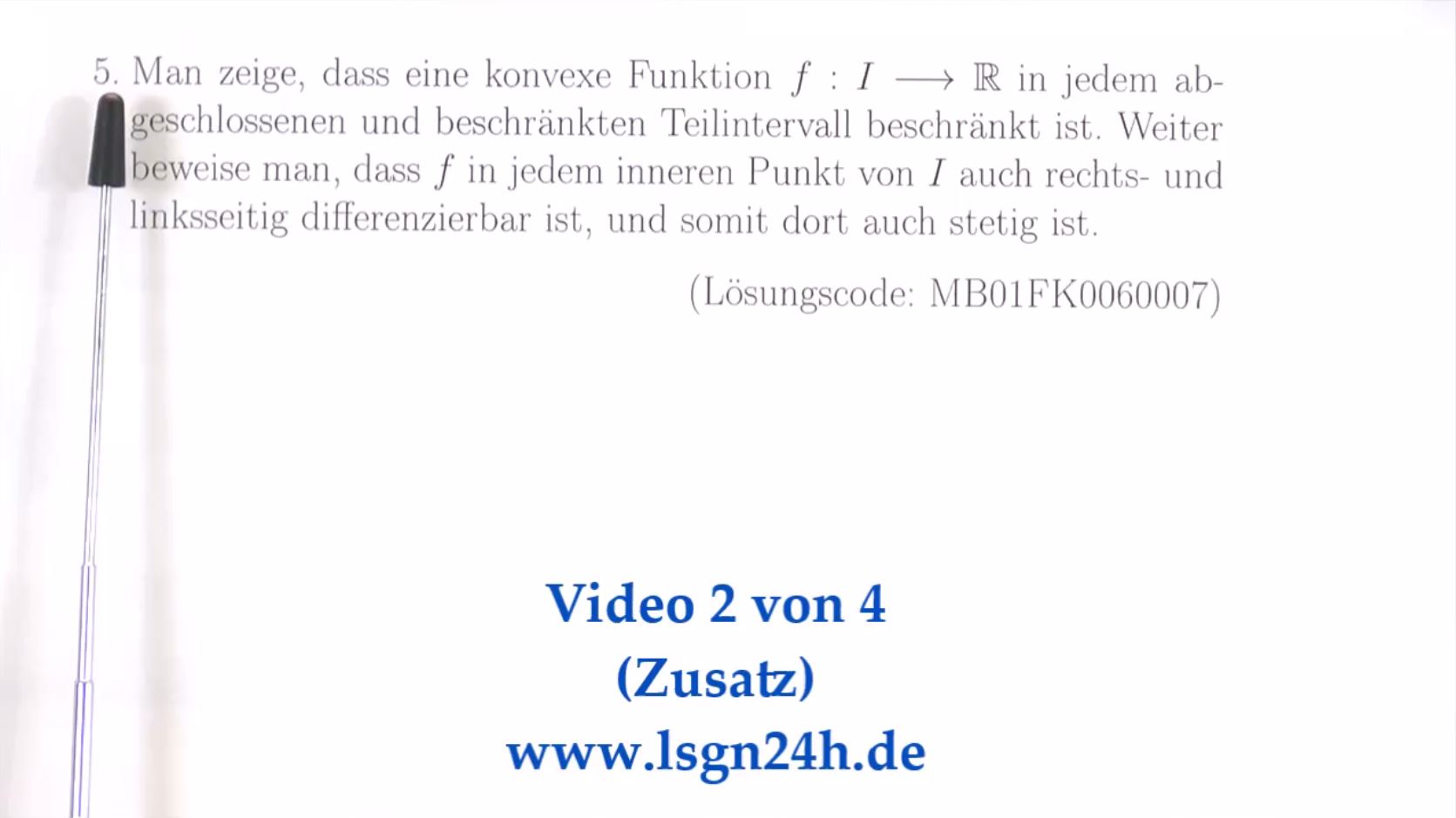 Konvexe Funktionen: Beschränktheit; ein Zusatz