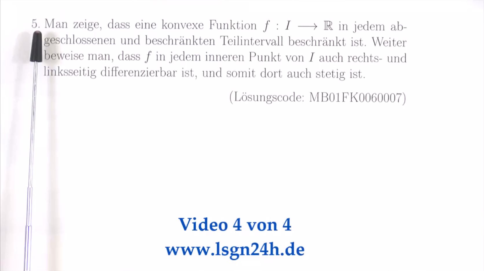 Konvexe Funktionen: Differenzierbarkeit Teil 2
