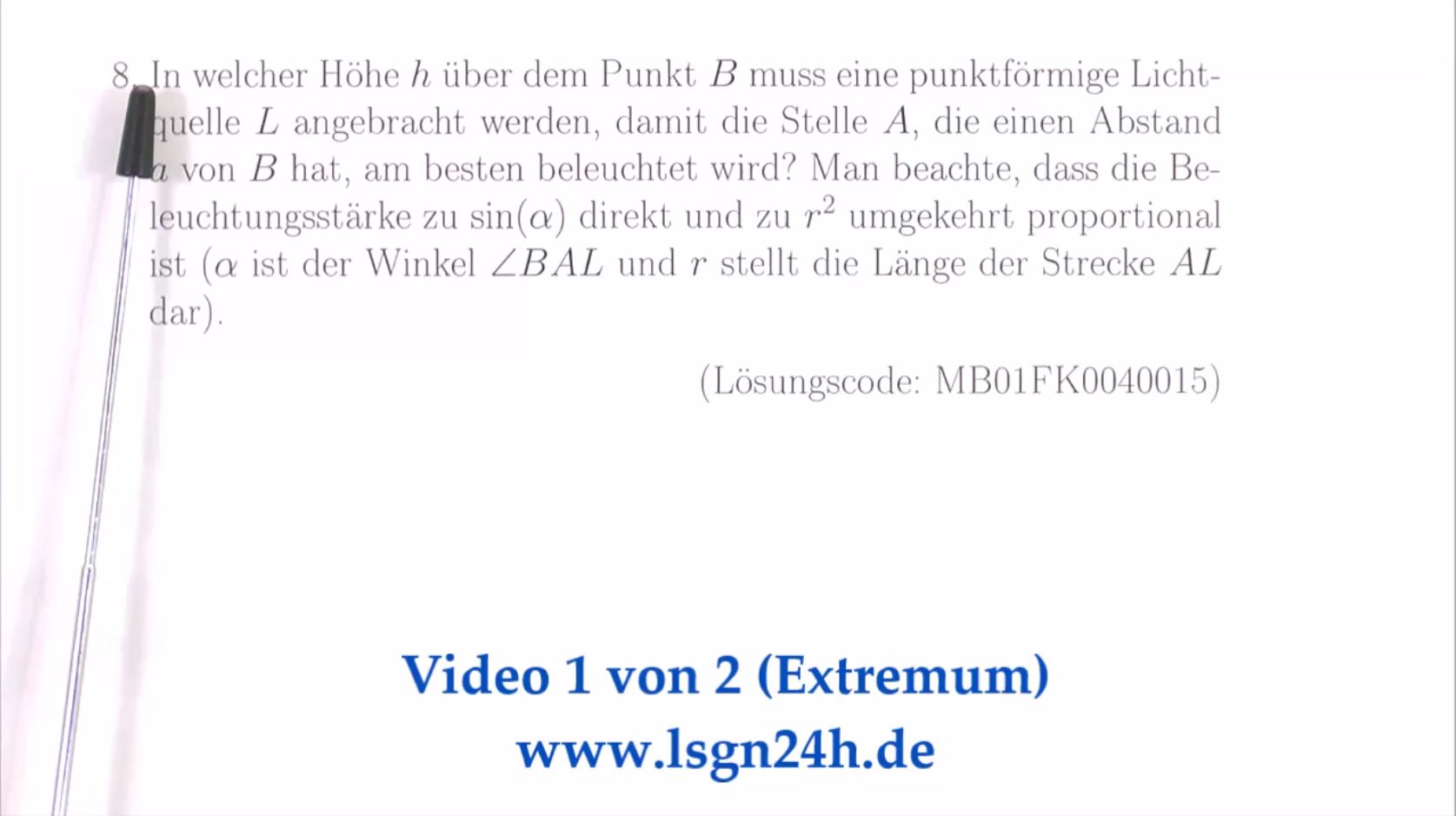 Optimierung der Beleuchtungsstärke einer Lichtquelle (1 von 2)