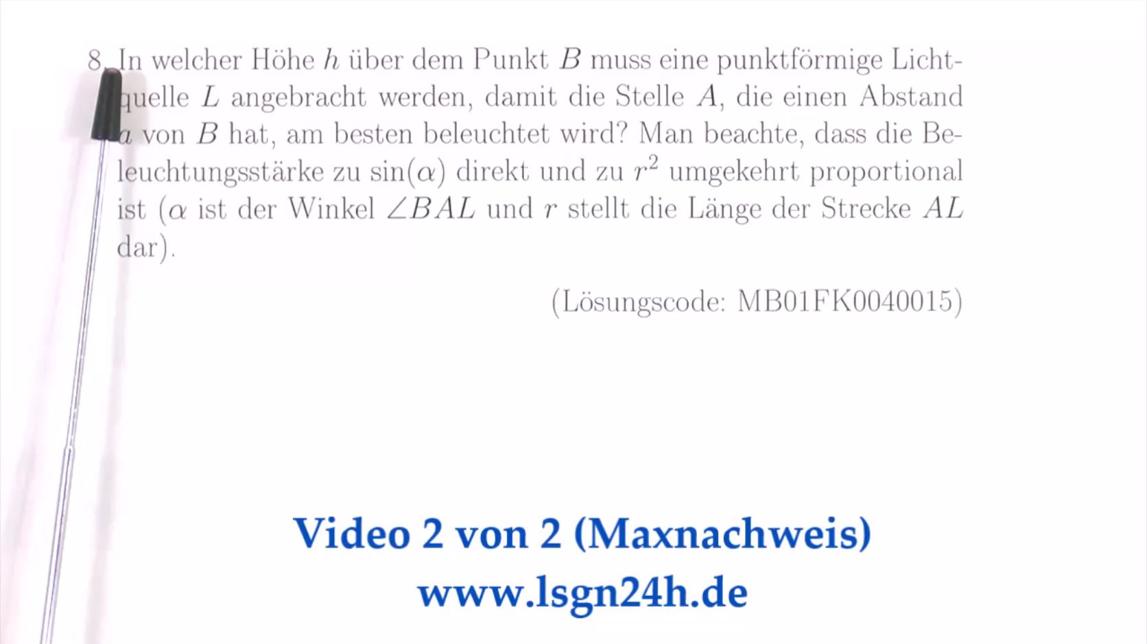 Optimierung der Beleuchtungsstärke einer Lichtquelle (2 von 2)