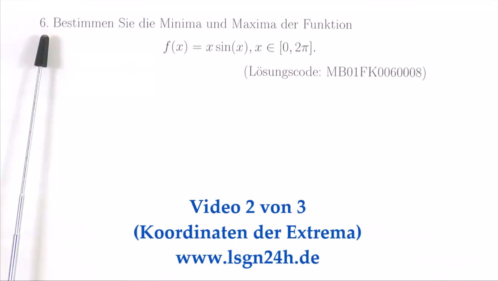 Maxima und Minima von $f(x)=x\cdot \sin (x)$: Koordinaten