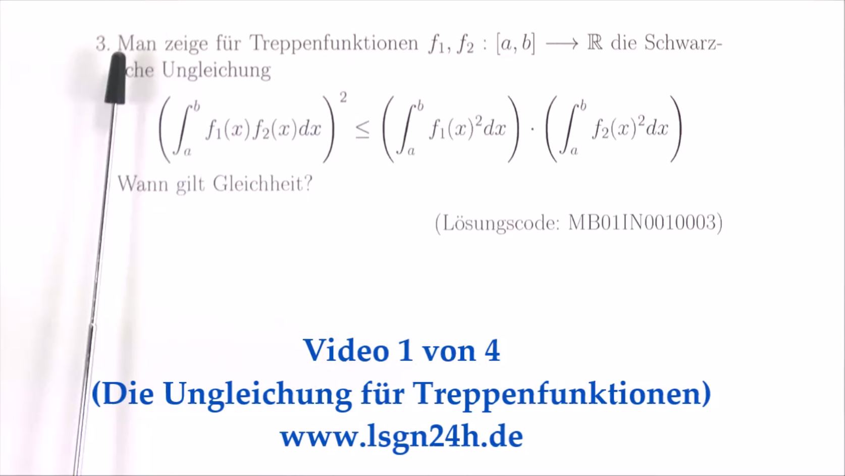 Treppenfunktionen: Schwarzsche Ungleichung: Vorbereitung