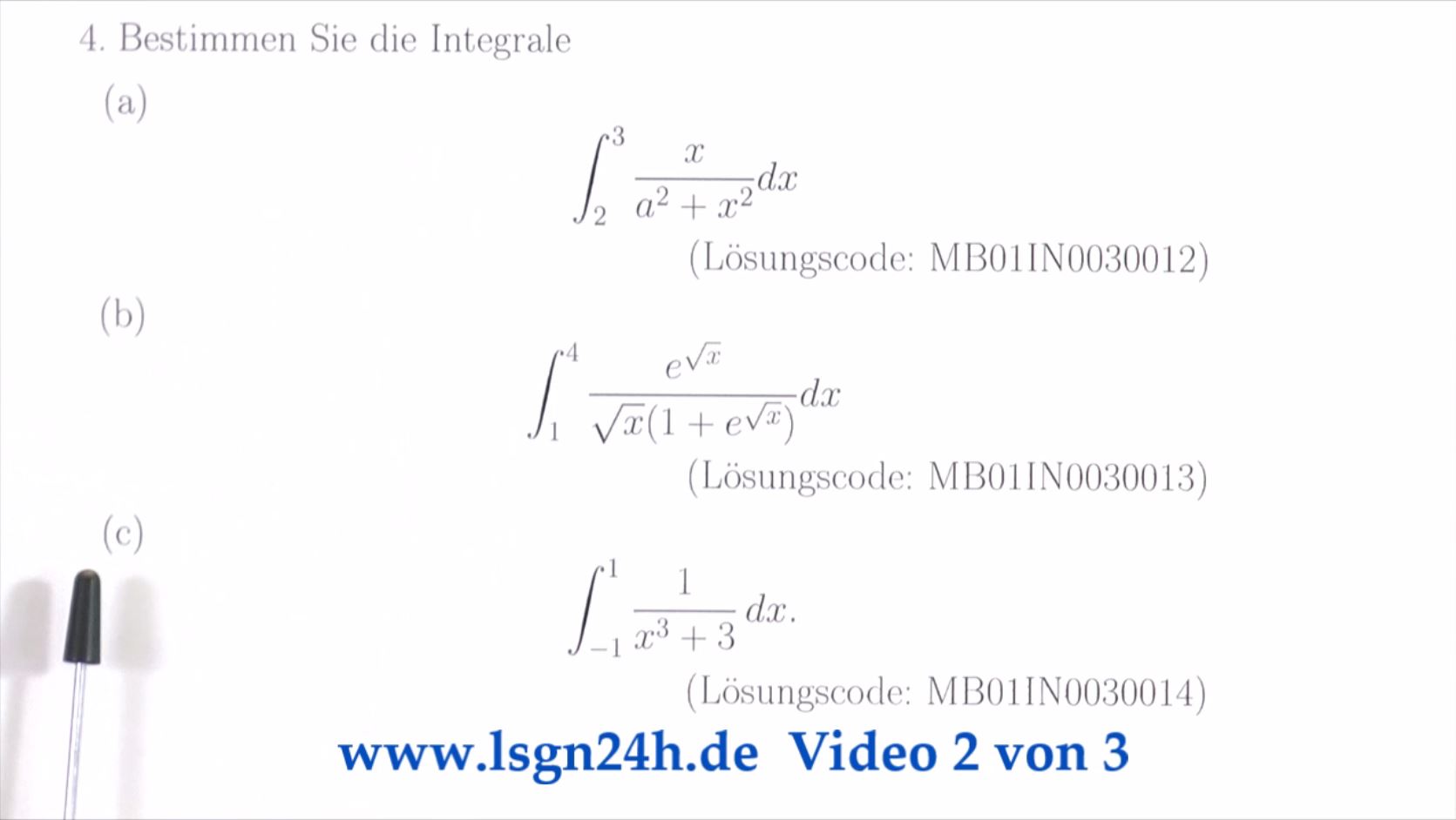 Berechnung von  $\int_{-1}^1 \frac{1}{x^3+3} \,dx.$ (2 von 3)