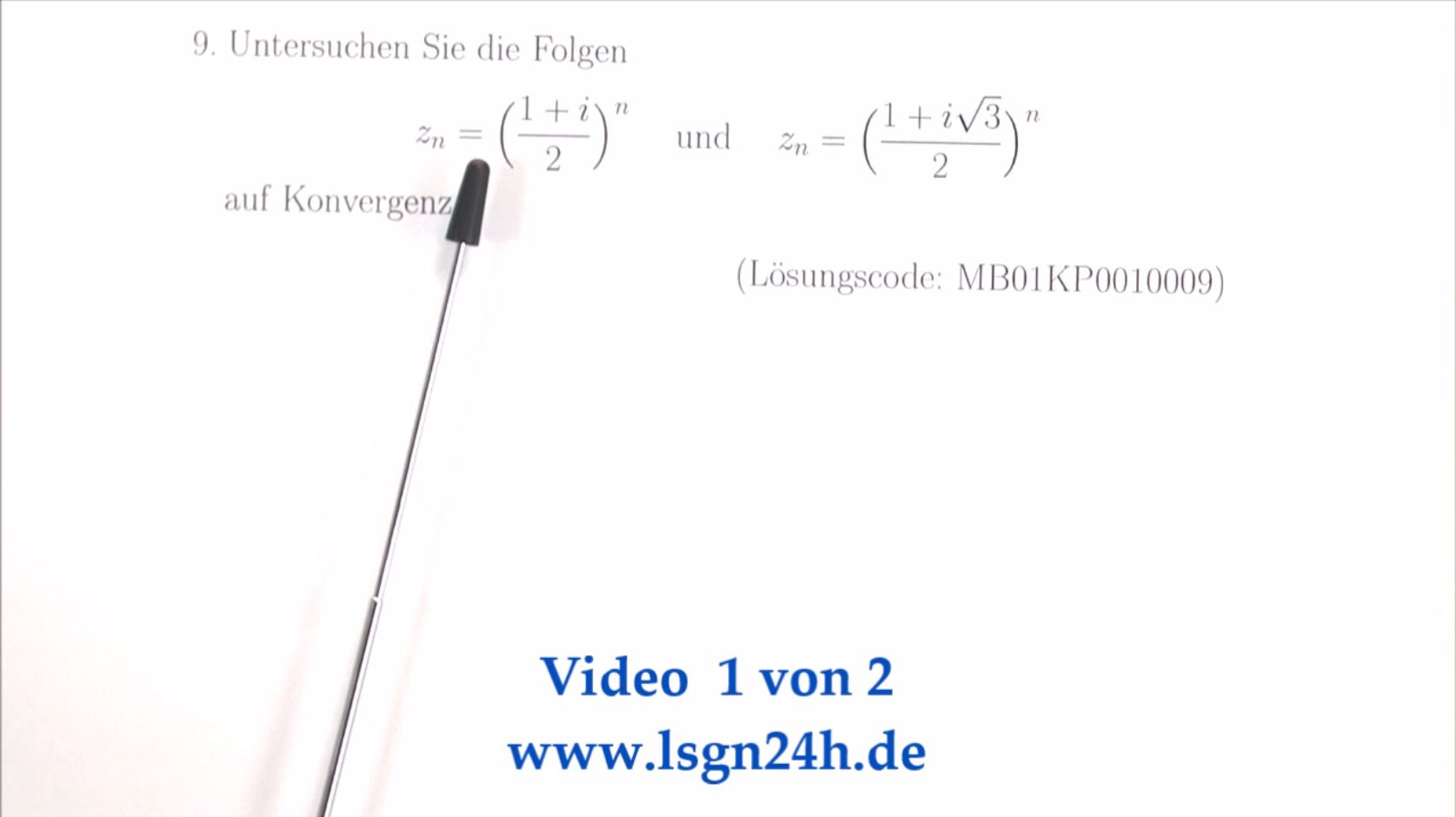 Konvergenz von Folgen komplexer Zahlen 1 von 2