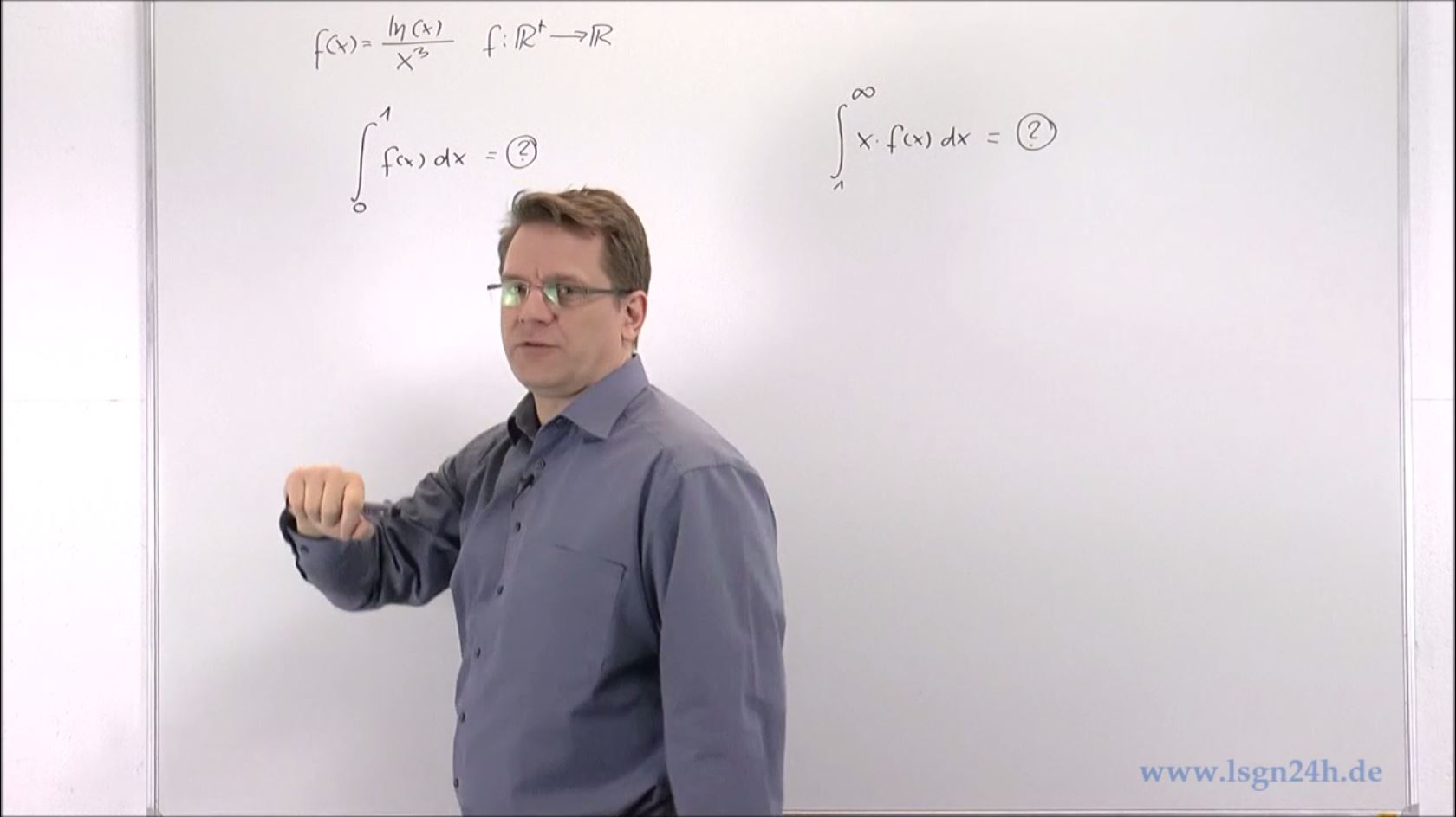 Integrale über $f(x)=\frac{\ln(x)}{x^3}$ (Video 1 von 2)