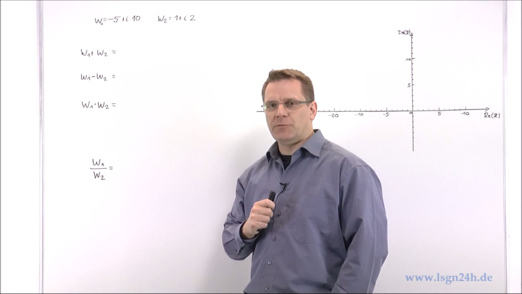 Summe, Differenz, Produkt und Quotient zweier komplexer Zahlen