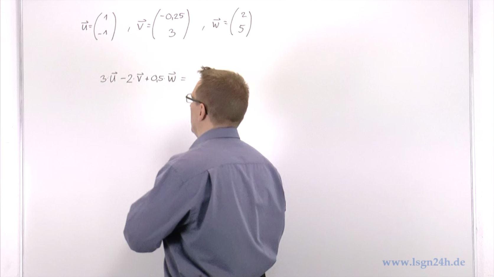 Berechnung einer Linearkombination von Vektoren im $\mathbb{R}^2$ (1 von 2)