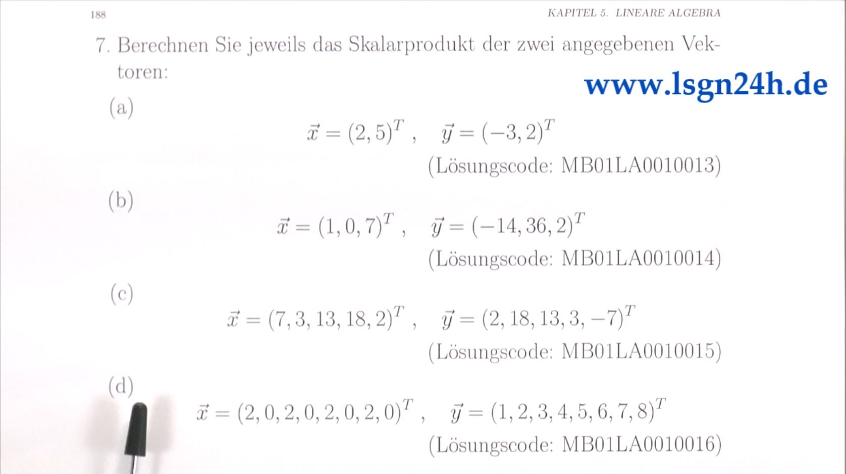 Berechnen von Skalarprodukten (4 von 4, im $\mathbb{R}^8$)