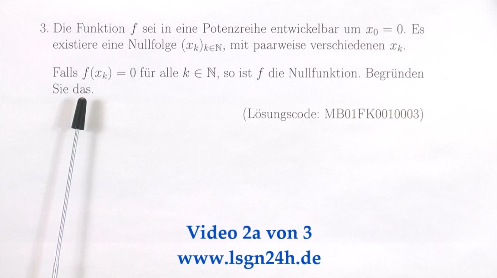 Ist $f$ die Nullfunktion? (Video 2a von 3)