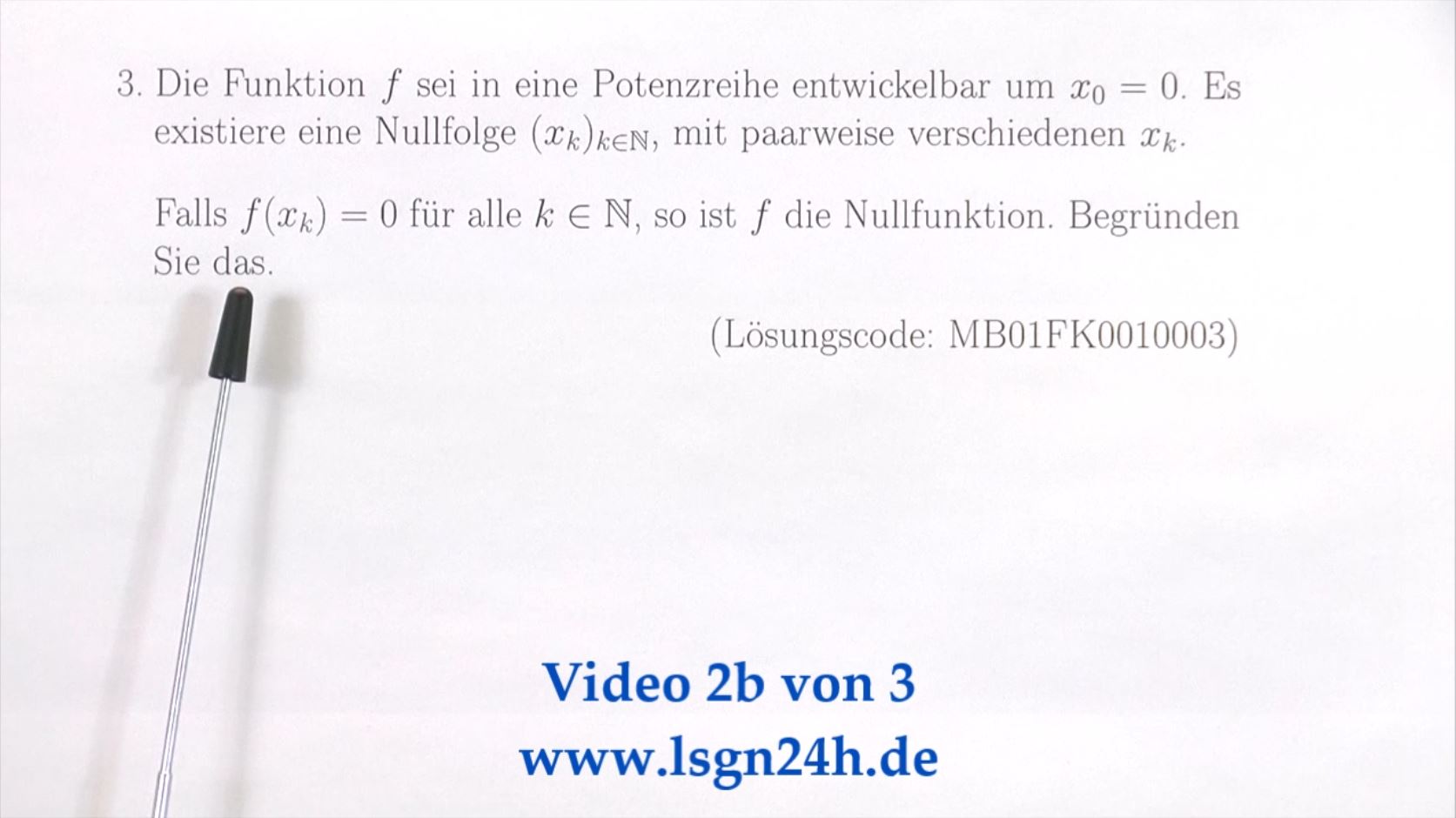 Ist $f$ die Nullfunktion? (Video 2b von 3)