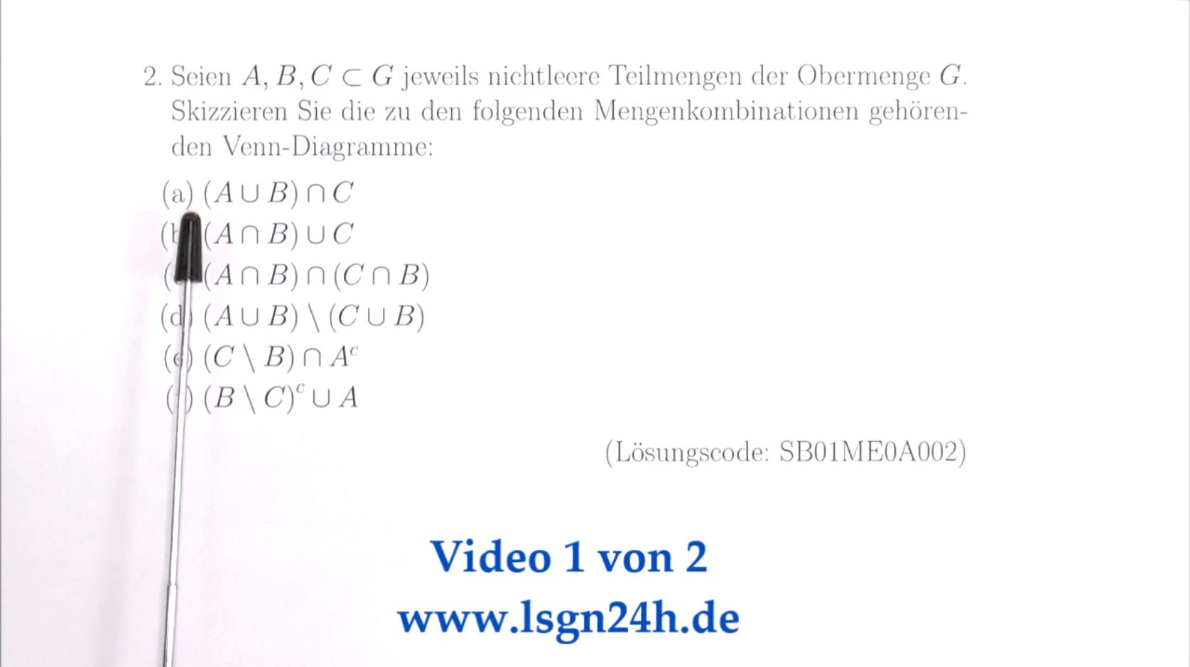 Wie lassen sich Mengenkombinationen als Venn-Diagramme darstellen? (1 von 2)