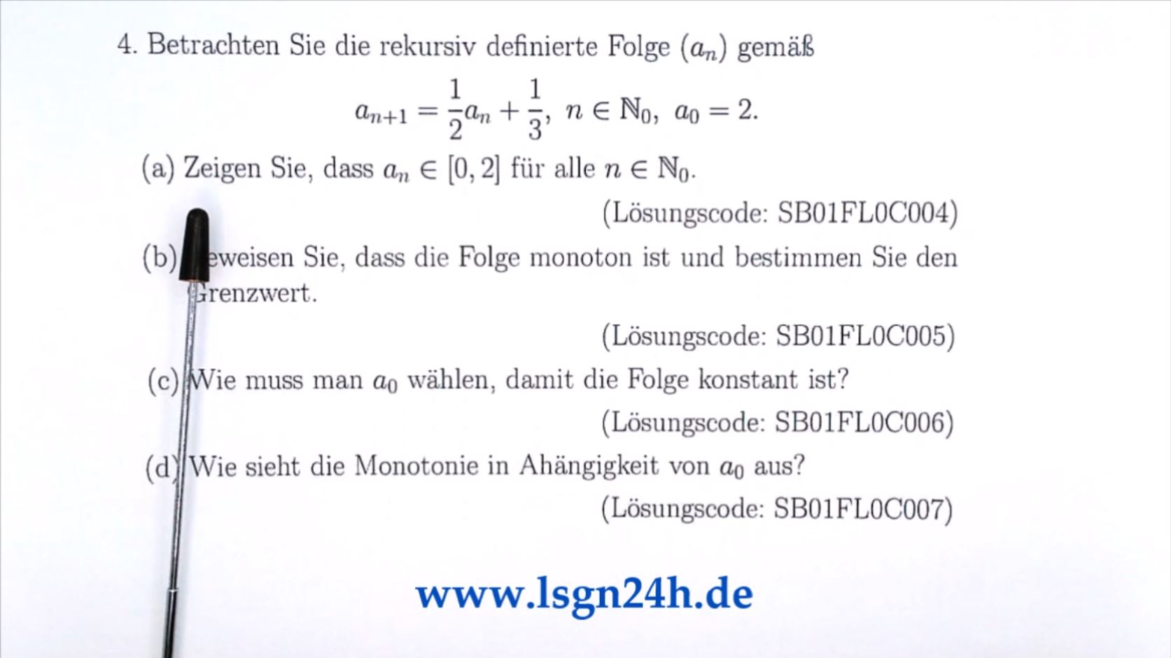 Ist die rekursive Folge beschränkt?