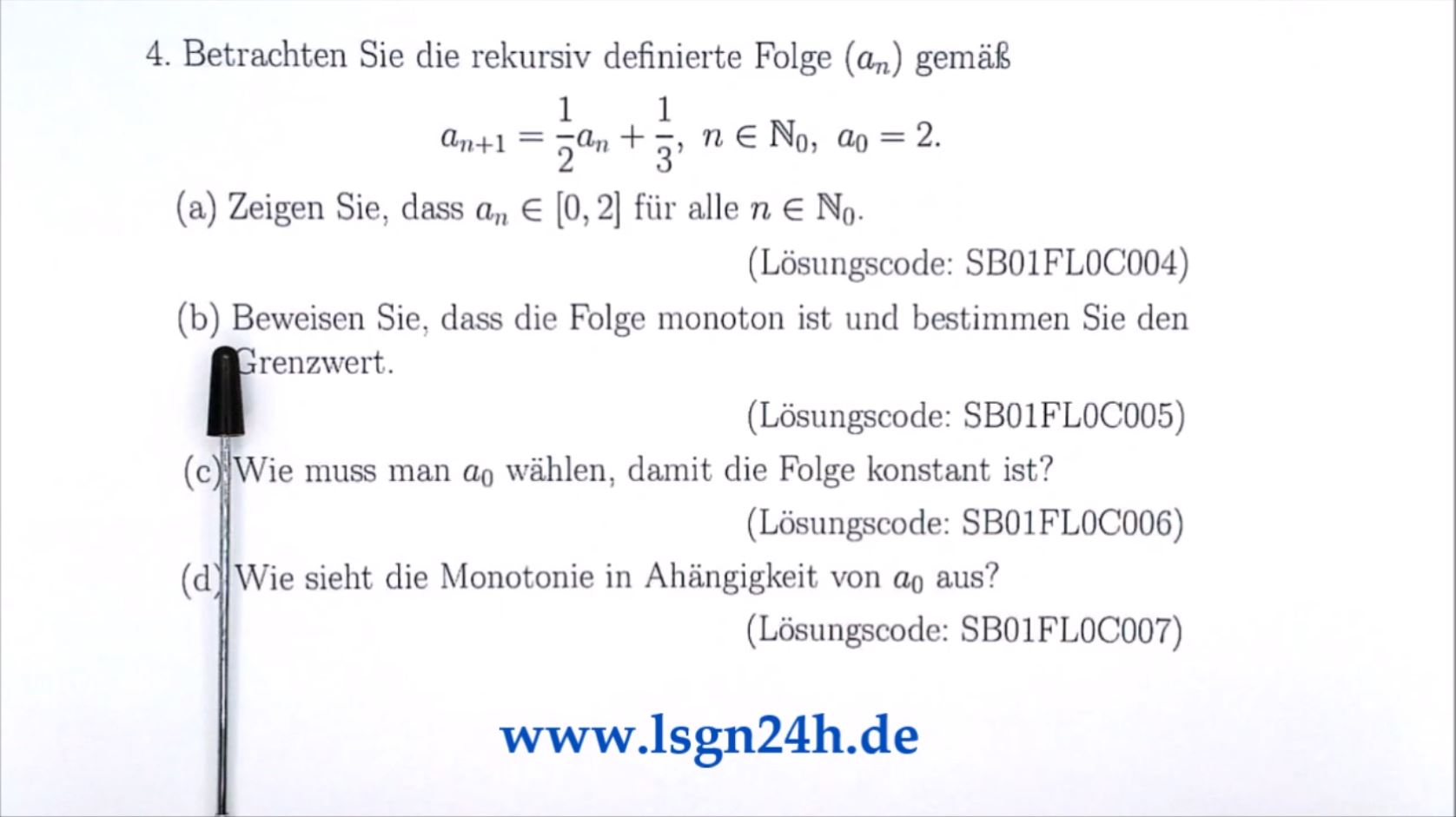 Ist die rekursive Folge monoton und  falls ja, wie lautet ihr Grenzwert?