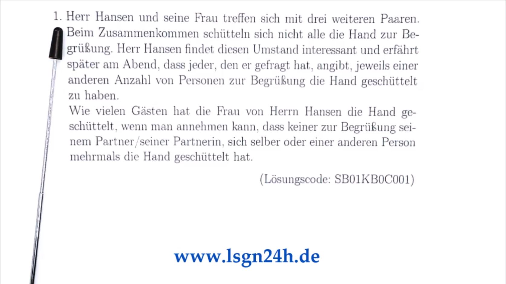 Wie viele Hände schüttelte Frau Hansen?