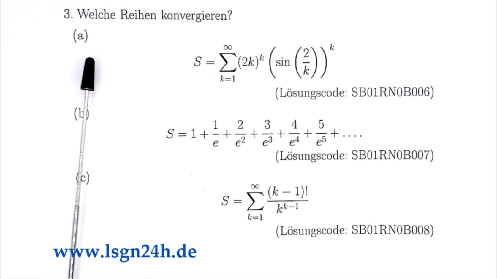 Kann diese Reihe mit dem Sinusterm konvergent sein?