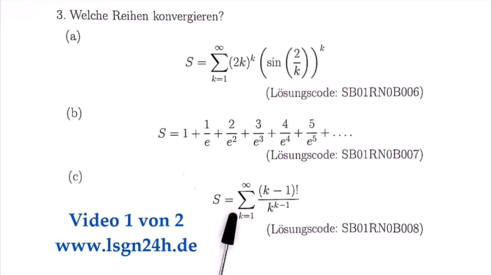 Fakultät geteilt durch Potenz: Kann die Reihe konvergieren?  (1 von 2)