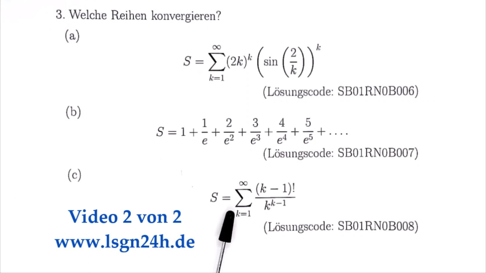 Fakultät geteilt durch Potenz: Kann die Reihe konvergieren?  (2 von 2)