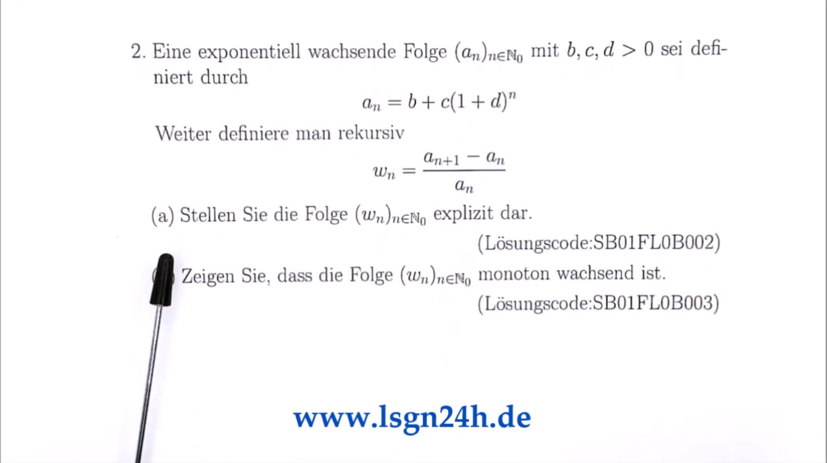 Wie sieht die rekursive Folge explizit aus?