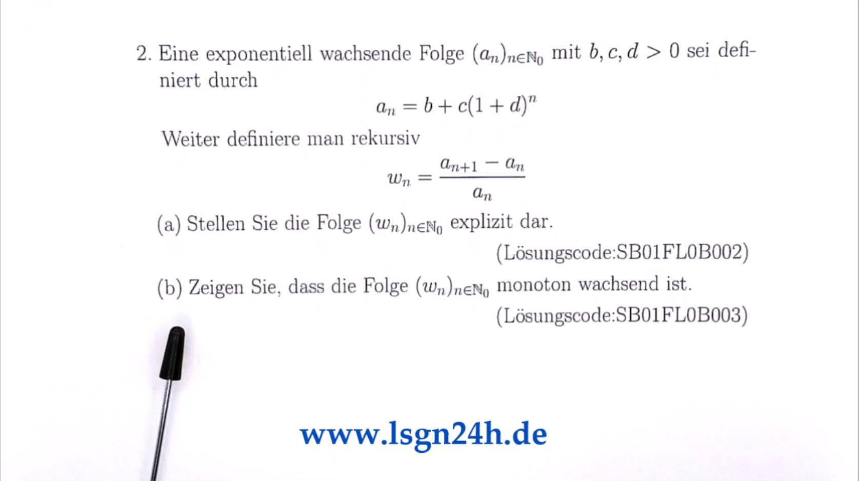 Weshalb ist die Folge $w_n$ monoton wachsend?