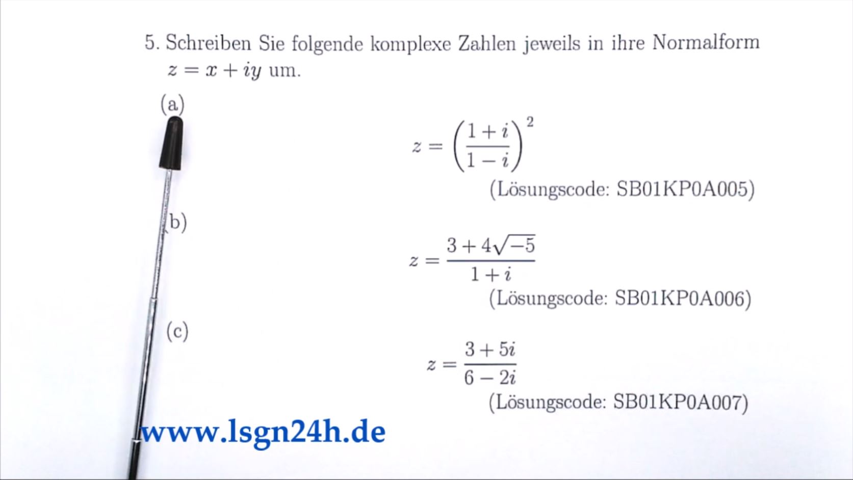 Welche Normalform besitzt diese komplexe Zahl?