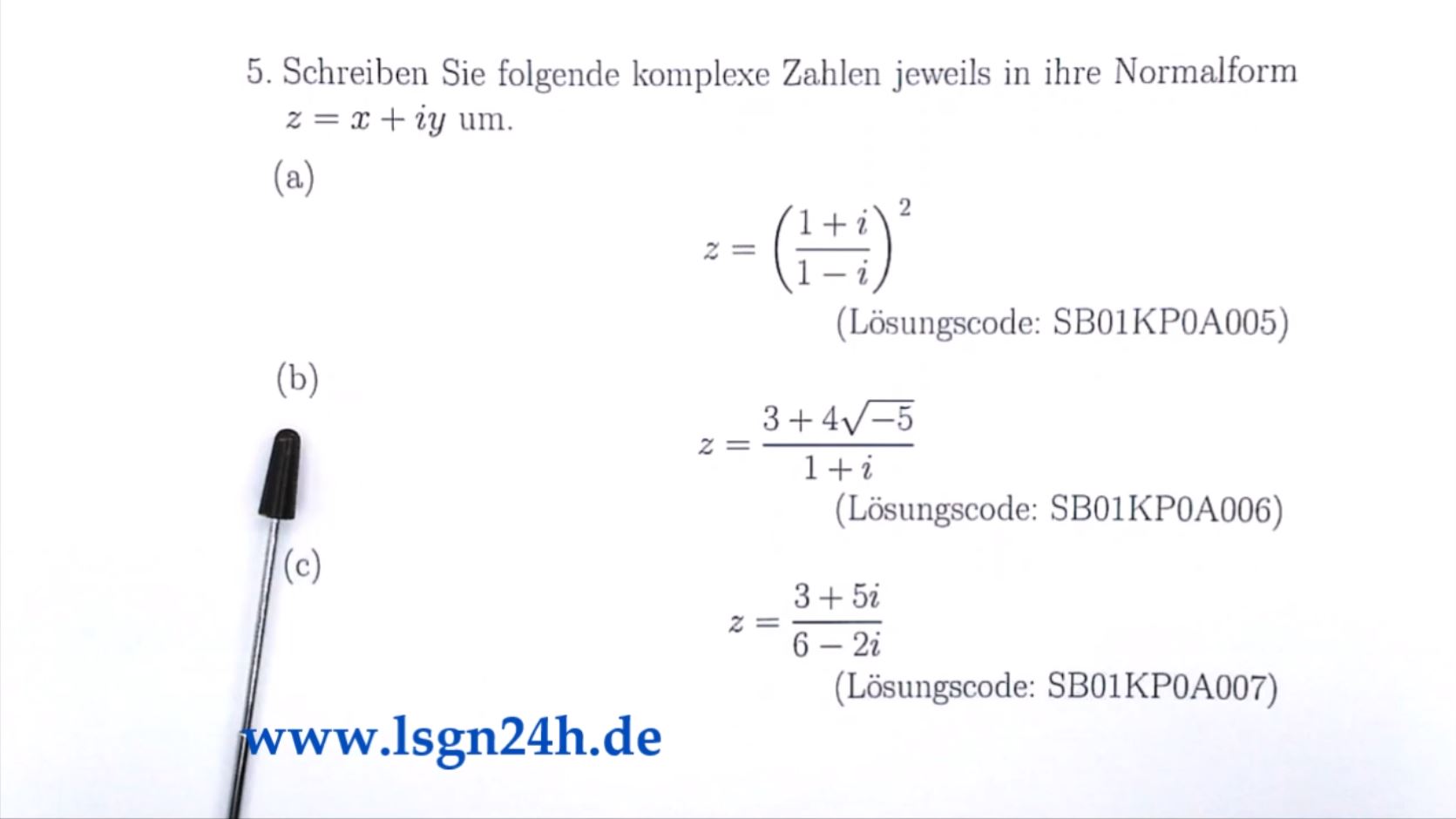 Welchen “Twist” braucht es für die Normalform dieser komplexen Zahl?