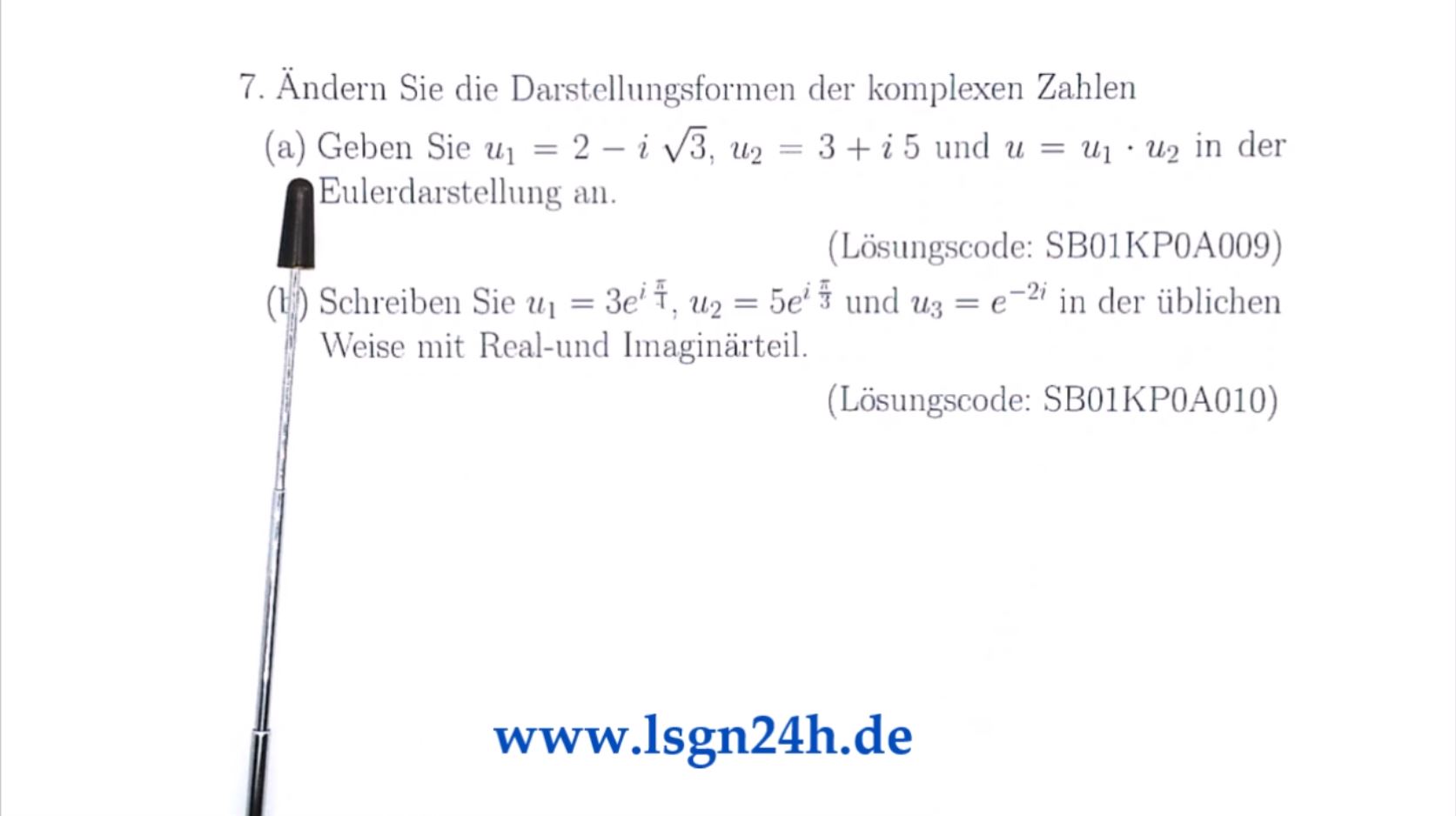 Wie lauten die Eulerdarstellungen der komplexen Zahlen?