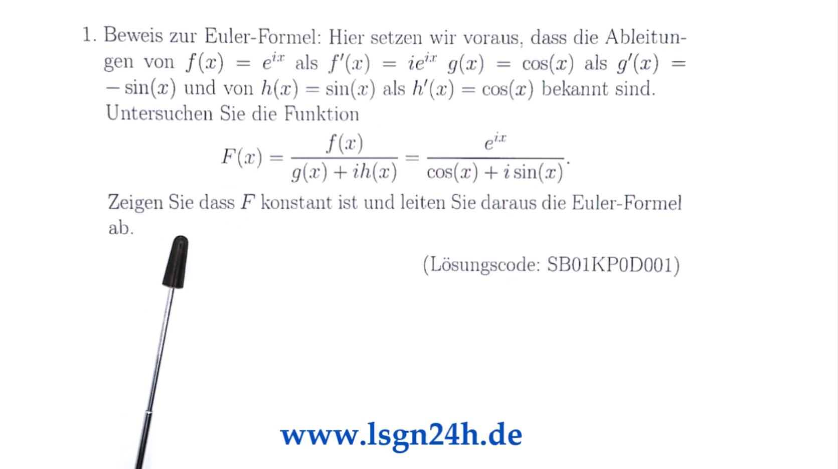 Wie funktioniert dieser Beweis der Euler-Formel?