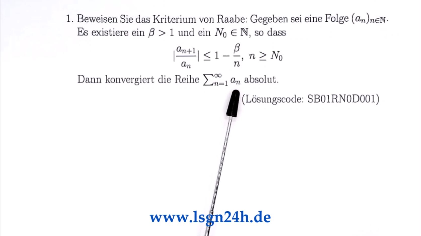 Wie beweist man den Satz von Raabe?