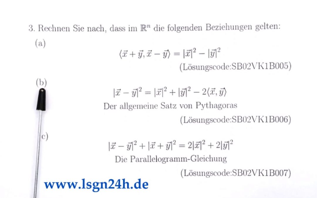 Wie beweist man den allgemeinen Satz von Pythagoras?