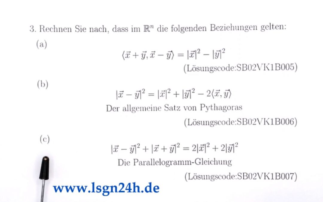 Wie beweist man die Parallelogrammgleichung?