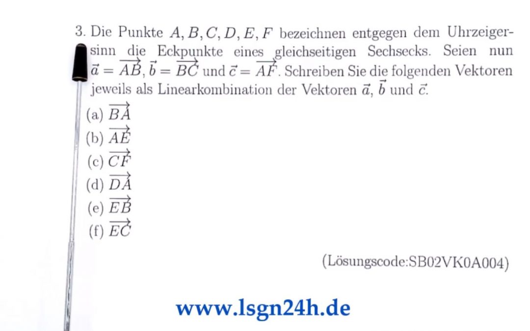 Wie setzen sich im Sechseck die Vektoren zusammen?