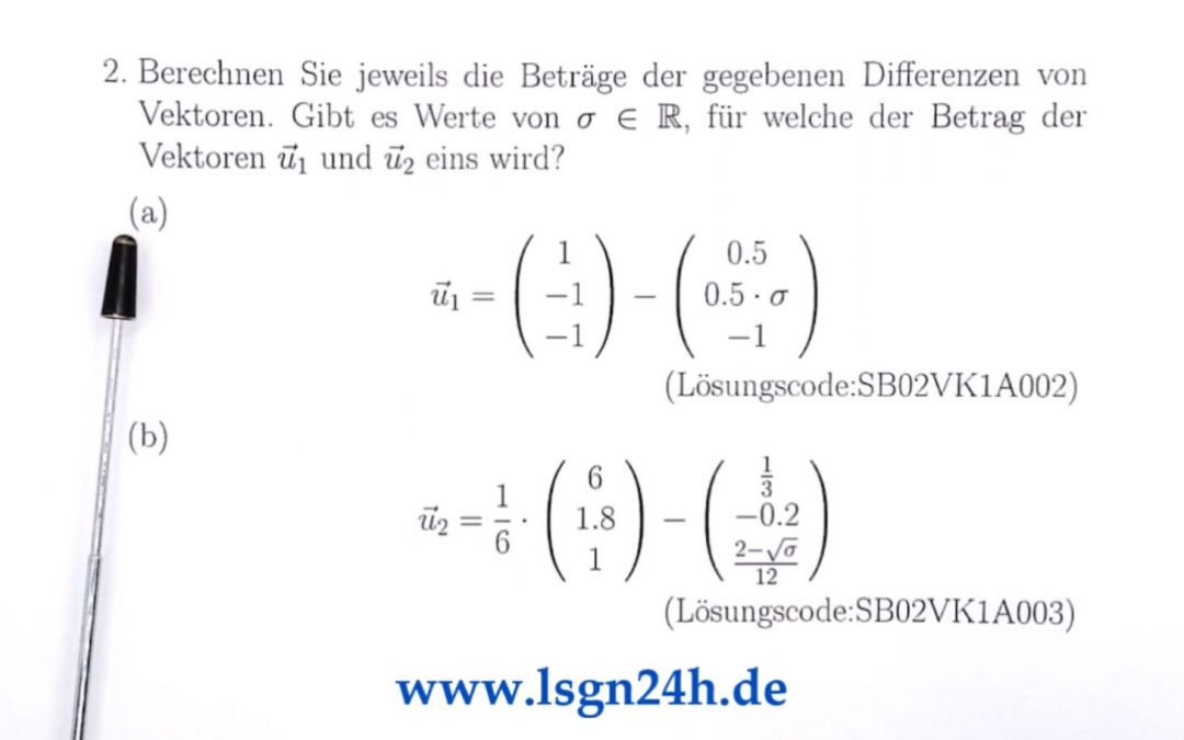 Kann der Vektor ein Einheitsvektor werden? (1 von 2)