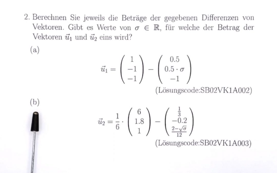 Kann der Vektor ein Einheitsvektor werden? (2 von 2)