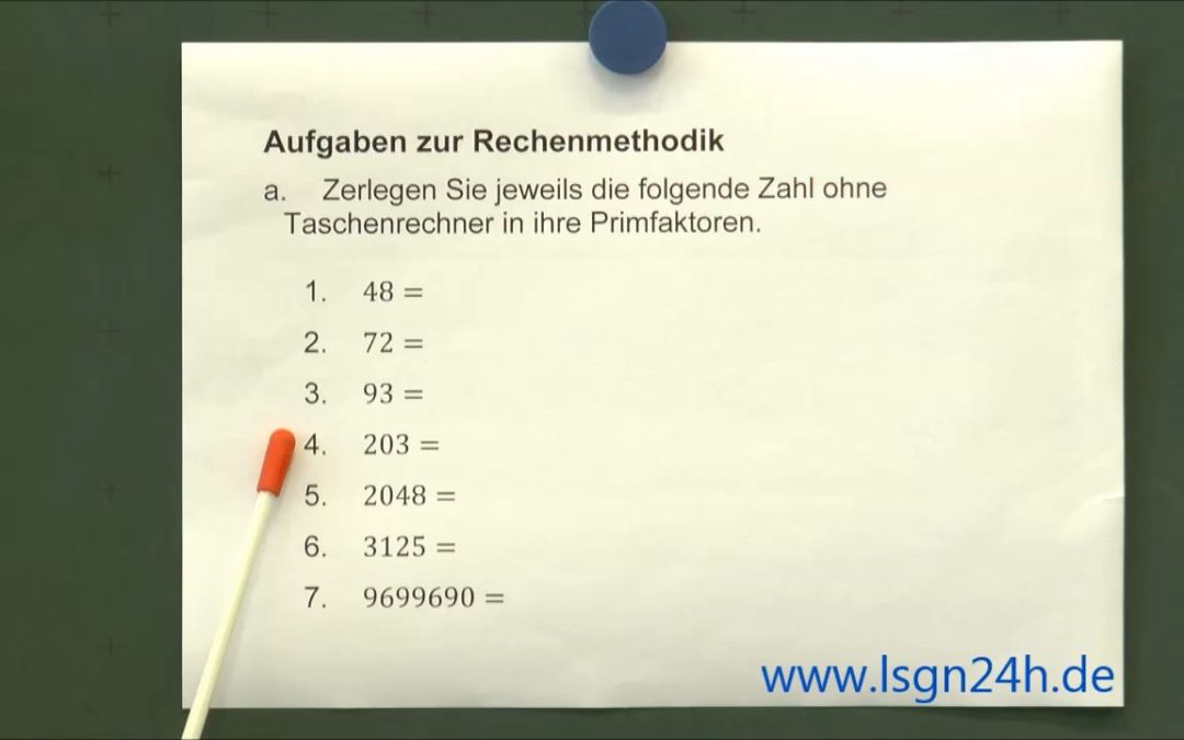 ADA: Aufgaben zur Rechenmethodik: Primfaktorzerlegung von 93