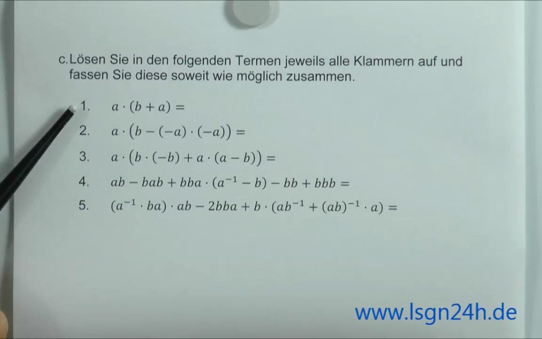 ADA: Aufgaben zur Rechenmethodik: Distributivgesetz 01