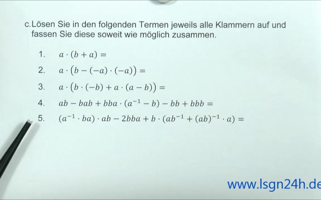 ADA: Aufgaben zur Rechenmethodik: Termvereinfachung 02