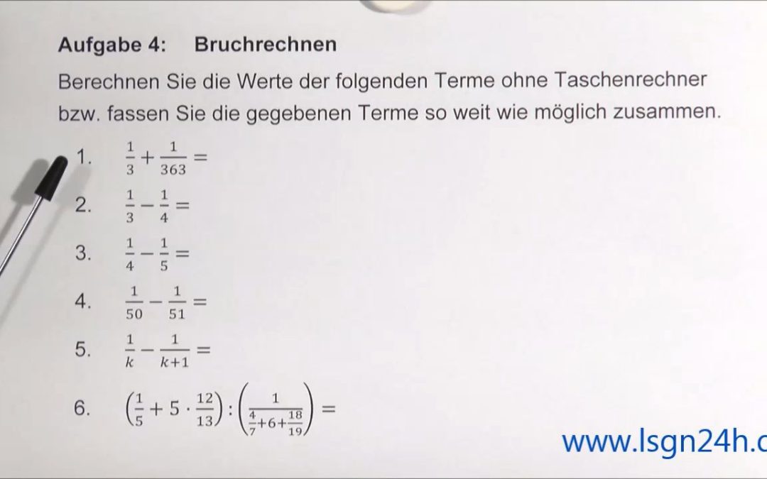 ADA: Bruchrechnen : Summe von Stammbrüchen