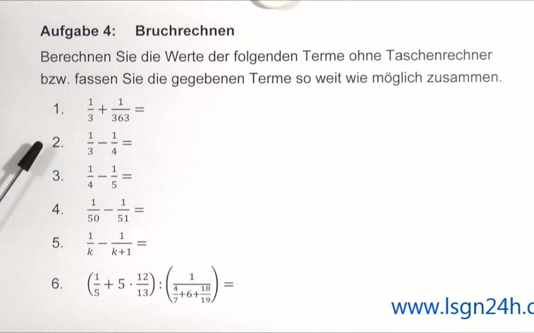 ADA: Bruchrechnen : Differenz von Stammbrüchen ein Spezialfall