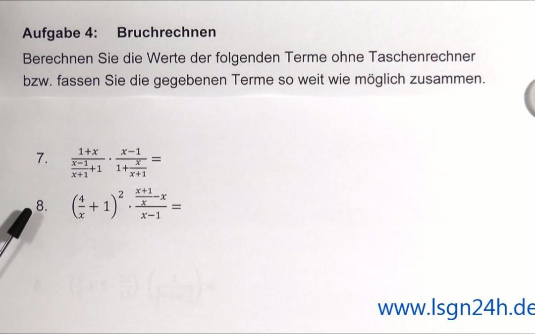 ADA: Bruchrechnen : Produkt aus Potenz einer Summe und Quotient