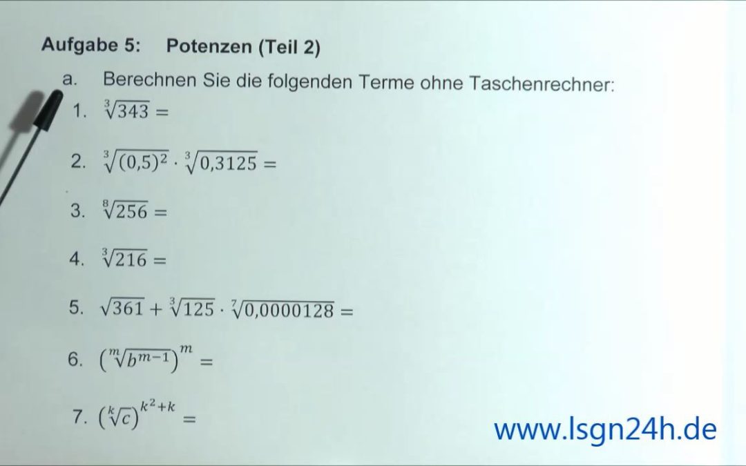 ADA: Potenzen (Teil 2) : Faktorisierung des Radikanten gegen die Wurzel