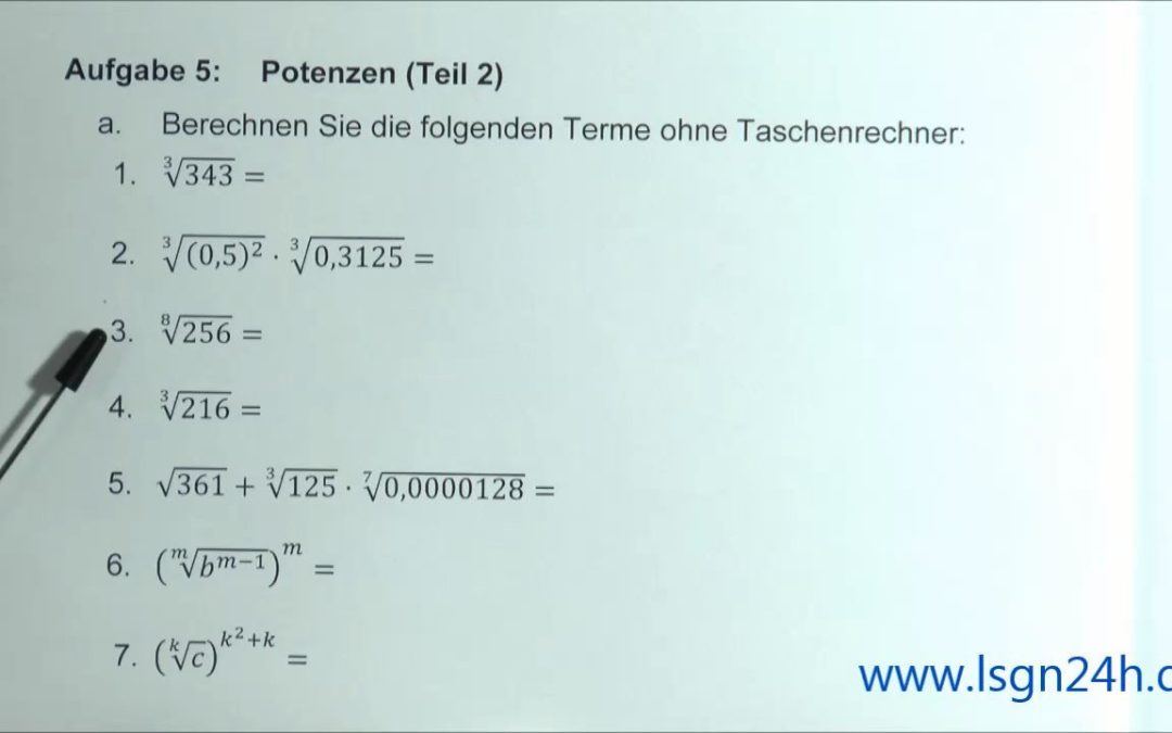 ADA: Potenzen (Teil 2) : Radizieren ohne TR 01