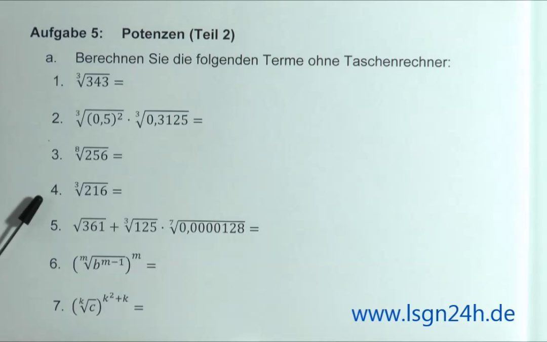 ADA: Potenzen (Teil 2) : Radizieren ohne TR 02