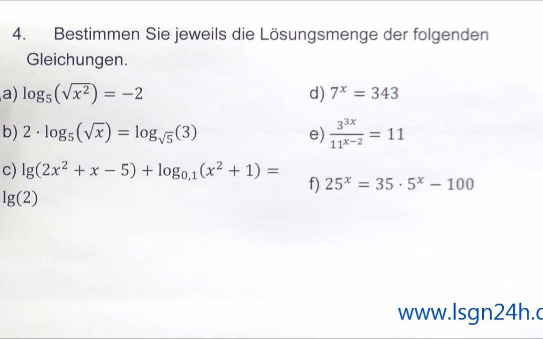 ADA: Logarithmen : Gleichung mit Wurzel des Quadrats im Argument